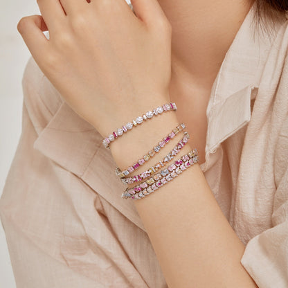 [Kismet Jewels ]Delicate Colorful Emerald Cut Daily Bracelet