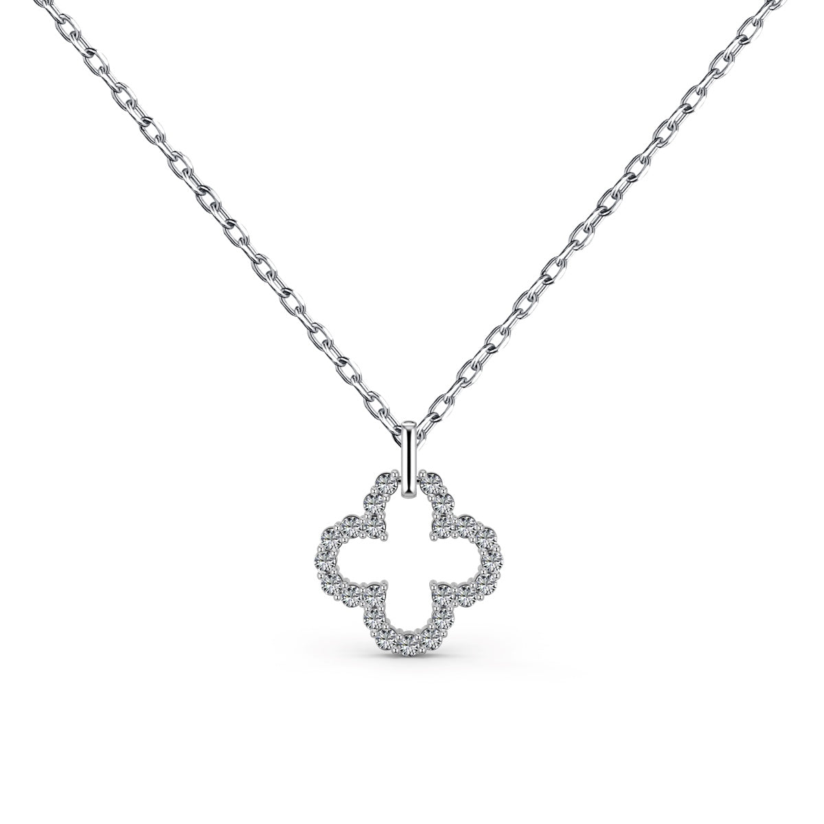 [Kismet Jewels ]Four-Leaf Clover Hollow Design Exquisite Necklace