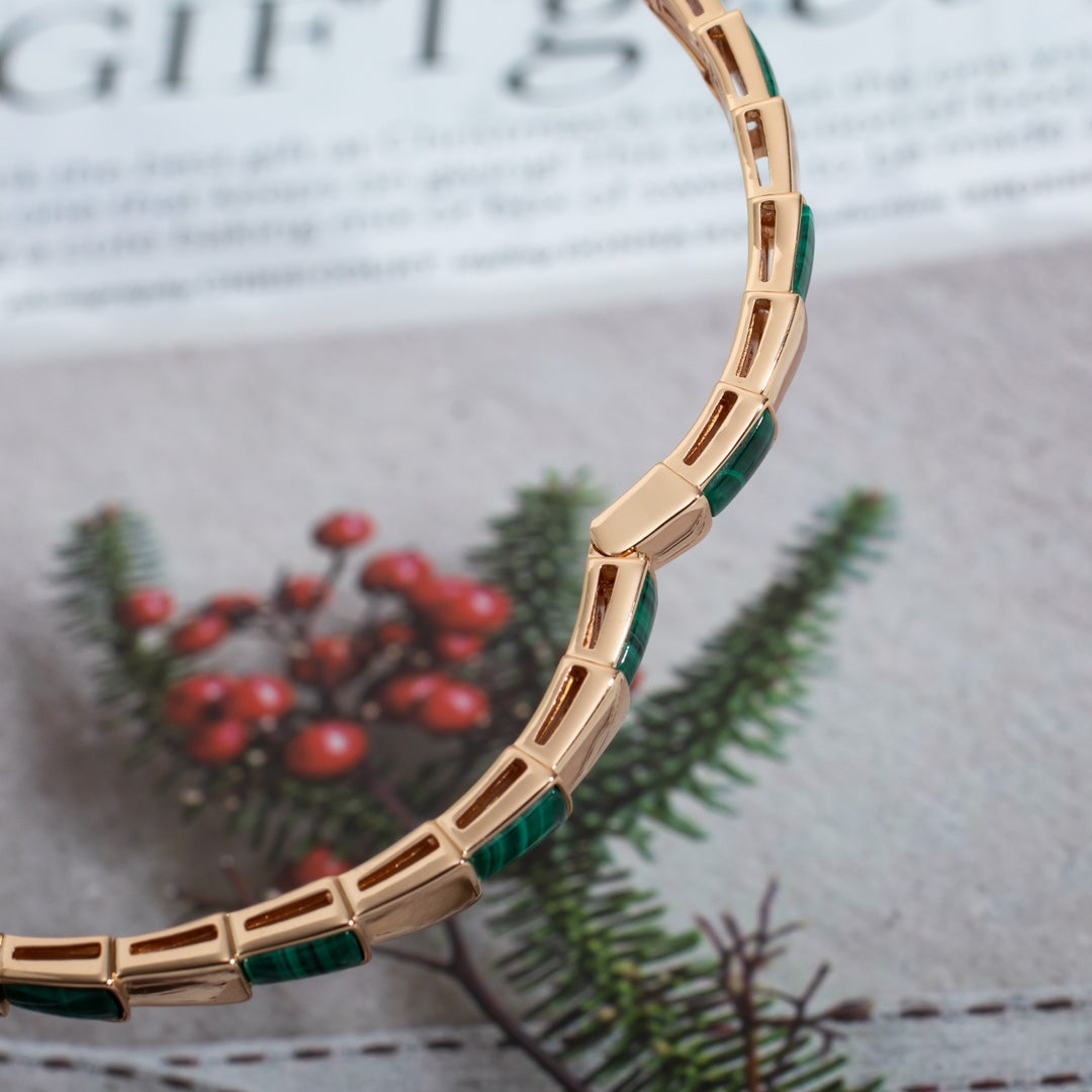 [Kismet Jewels ]SERPENTI BRACELET PINK GOLD MALACHITE
