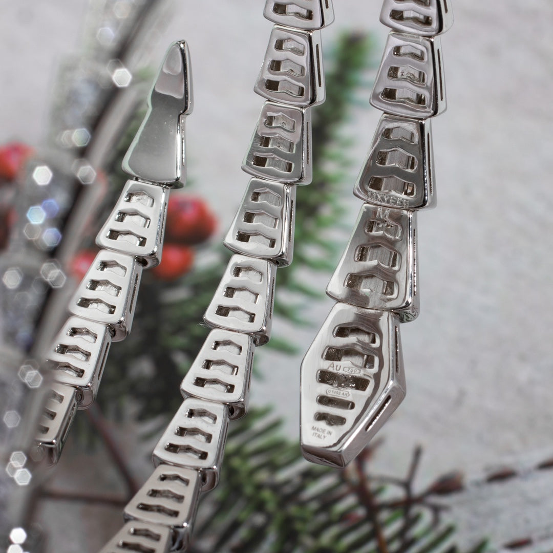 [Kismet Jewels ]SERPENTI BRACELET SILVER DIAMOND DOUBLE ROW