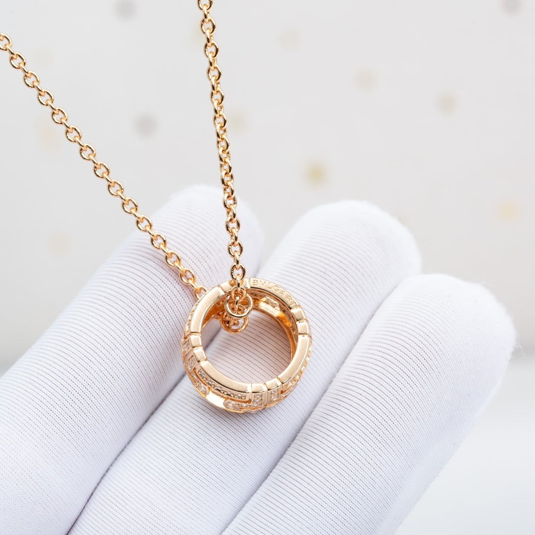 [Kismet Jewels ]PARENTESI NECKLACE PINK GOLD DIAMOND