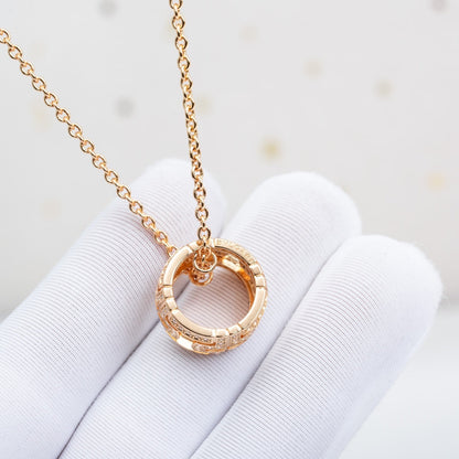 [Kismet Jewels ]PARENTESI NECKLACE PINK GOLD DIAMOND