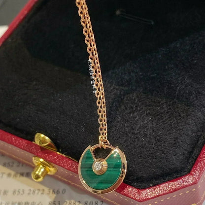 [Kismet Jewels ]AMULETTE ROSE GOLD MALACHITE NECKLACE