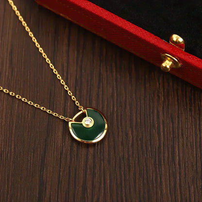[Kismet Jewels ]AMULETTE GOLD MALACHITE NECKLACE