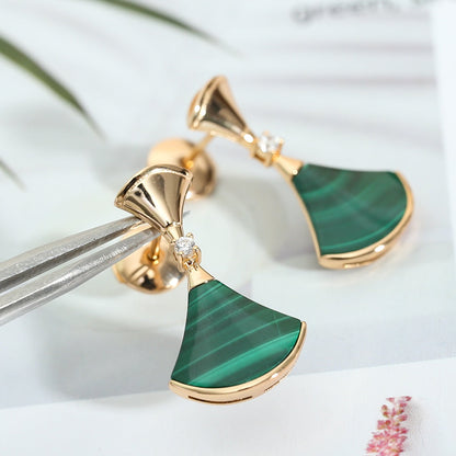 [Kismet Jewels ]DREAM MALACHITE PINK GOLD EARRINGS
