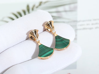 [Kismet Jewels ]DREAM MALACHITE PINK GOLD EARRINGS