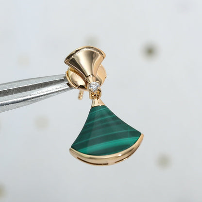 [Kismet Jewels ]DREAM MALACHITE PINK GOLD EARRINGS