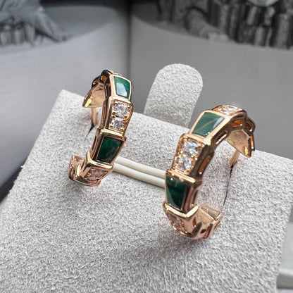 [Kismet Jewels ]SERPENTI MALACHITE PINK GOLD EARRINGS