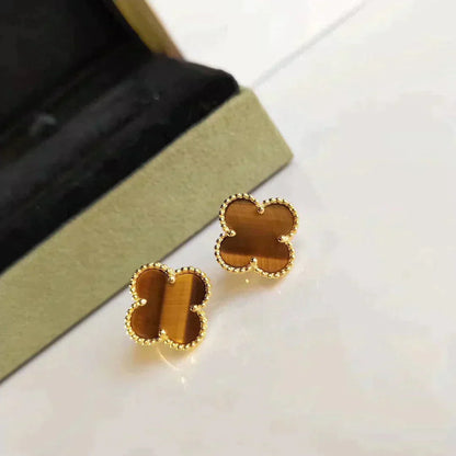 [Kismet Jewels ]CLOVER MEDIUM 1 MOTIFS TIGER EYE EARRINGS