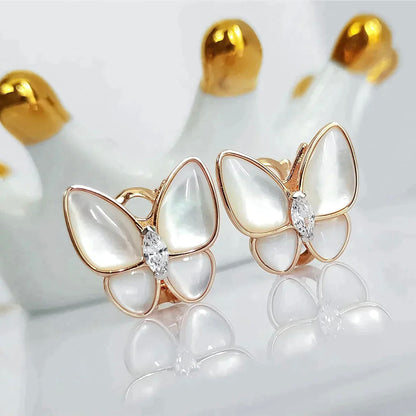 [Kismet Jewels ]BUTTERFLY MOP DIAMOND EARRINGS