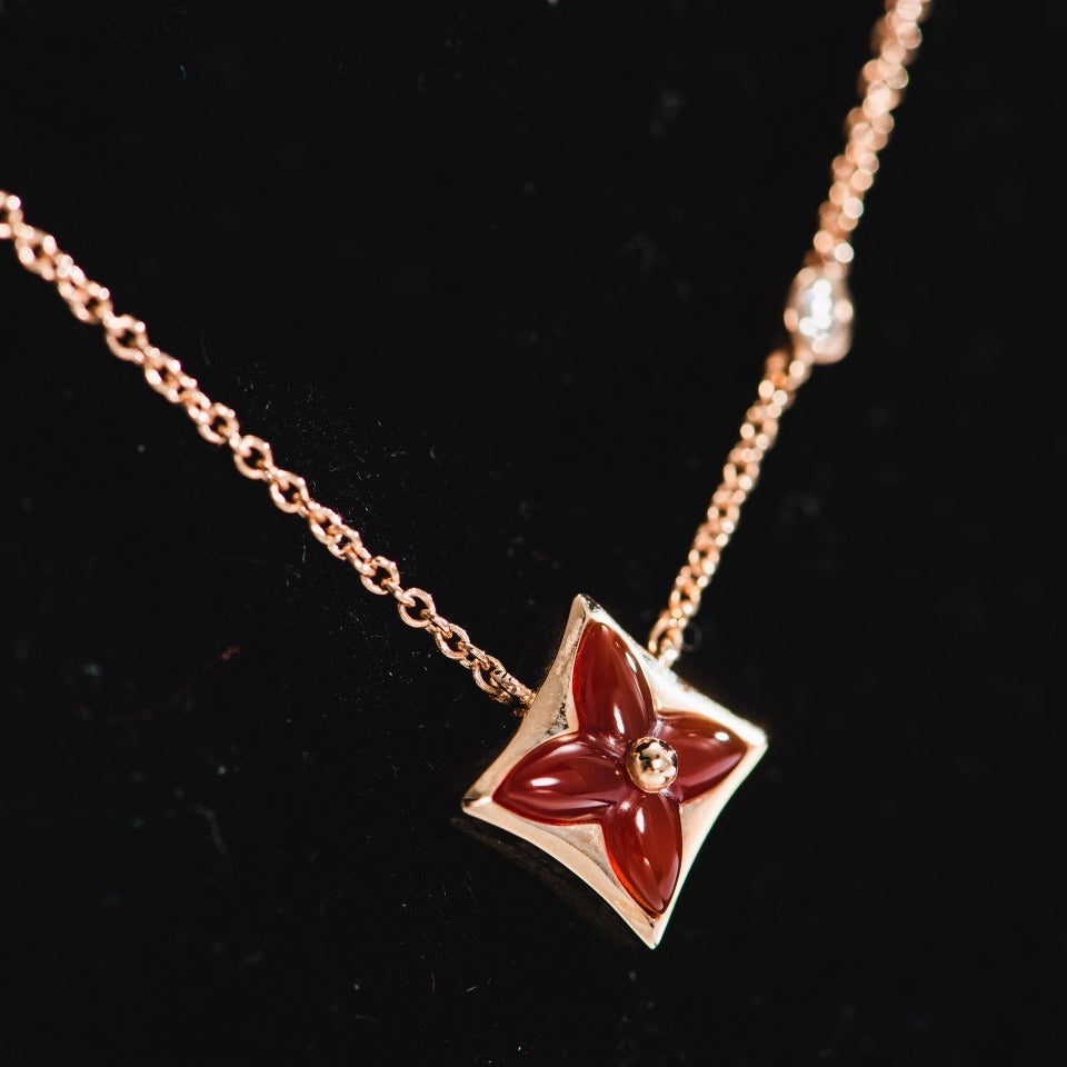 [Kismet Jewels ]STAR NECKLACE PINK GOLD 1 DIAMOND