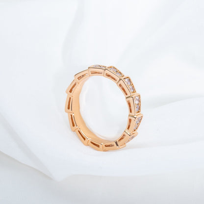 [Kismet Jewels ]SERPENTI RING PINK GOLD DIAMOND PAVED 3MM