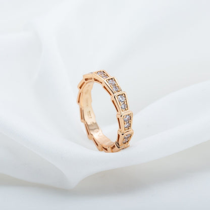[Kismet Jewels ]SERPENTI RING PINK GOLD DIAMOND PAVED 3MM