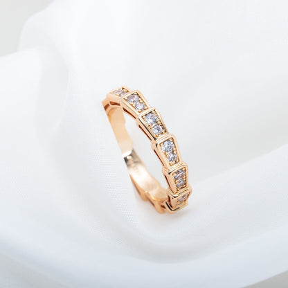 [Kismet Jewels ]SERPENTI RING PINK GOLD DIAMOND PAVED 3MM