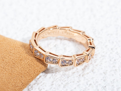 [Kismet Jewels ]SERPENTI RING PINK GOLD DIAMOND PAVED 3MM