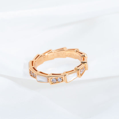 [Kismet Jewels ]SERPENTI RING PINK GOLD DIAMOND MOP 3MM