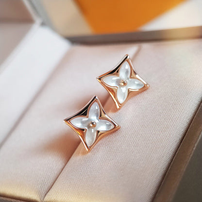 [Kismet Jewels ]STAR MOP PINK GOLD EARRINGS