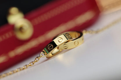 [Kismet Jewels ]LOVE NECKLACE DOUBLE RING GOLD