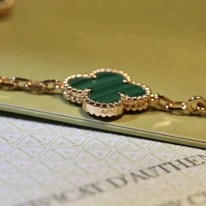 [Kismet Jewels ]CLOVER 5 MOTIFS MALACHITE BRACELET