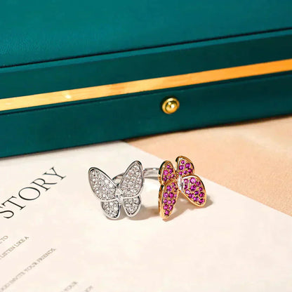 [Kismet Jewels ]TWIN BUTTERFLY DIAMOND RING