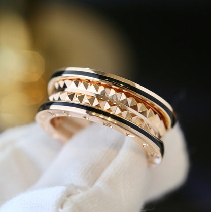 [Kismet Jewels ]ZERO 1 PINK GOLD BLACK CERAMIC RING