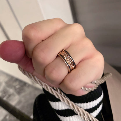 [Kismet Jewels ]ZERO 1 PINK GOLD BLACK CERAMIC RING