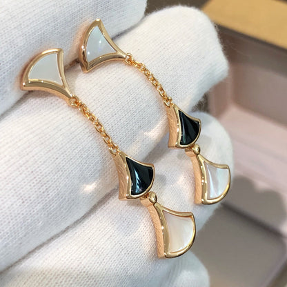 [Kismet Jewels ]DREAM EARRINGS 3 MOTIFS ONYX MOP PINK GOLD