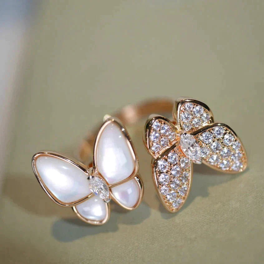 [Kismet Jewels ]TWIN BUTTERFLY DIAMOND MOP RING