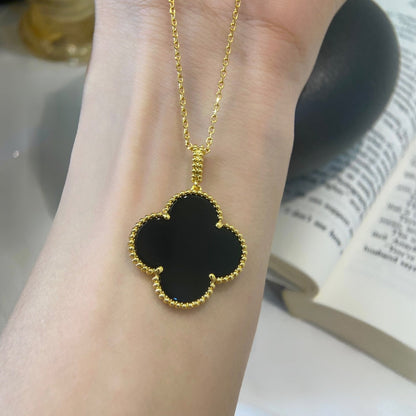 [Kismet Jewels ]CLOVER 25MM NECKLACE GOLD ONYX