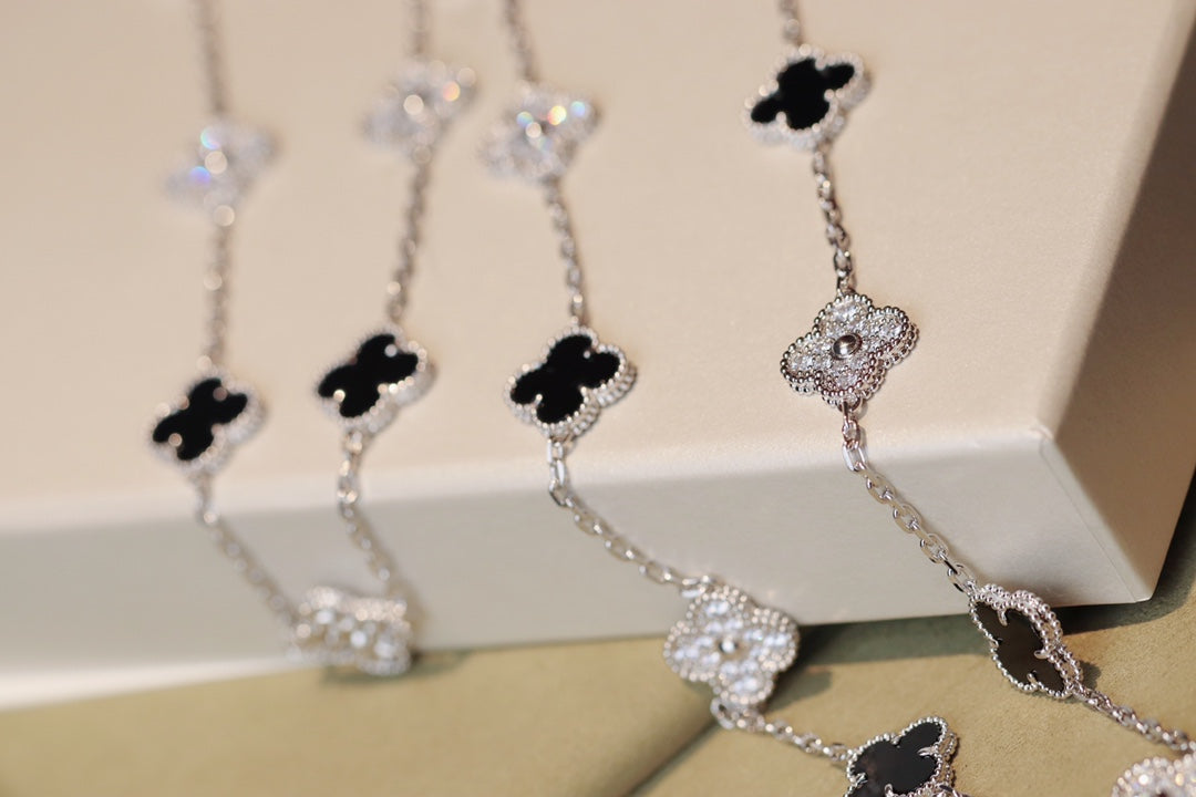 [Kismet Jewels ]CLOVER 20 MOTIFS ONYX DIAMOND SILVER