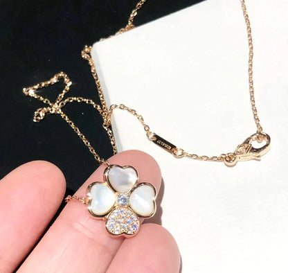 [Kismet Jewels ]CLOVER MOP DIAMOND ROSE GOLD NECKLACE