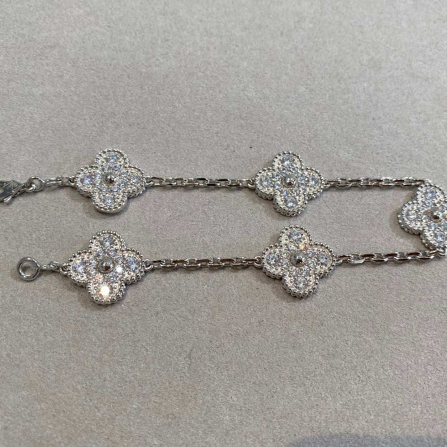 [Kismet Jewels ]CLOVER 5 MOTIFS  DIAMOND BRACELET SILVER