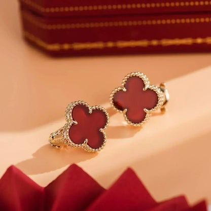 [Kismet Jewels ]CLOVER MEDIUM 1 MOTIFS CARNELIAN  EARRINGS
