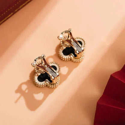 [Kismet Jewels ]CLOVER MEDIUM 1 MOTIFS  ONYX STUD EARRINGS