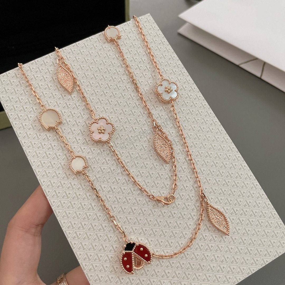 [Kismet Jewels ]LUCKY SPRING 15 MOTIFS ROSE GOLD NECKLACE