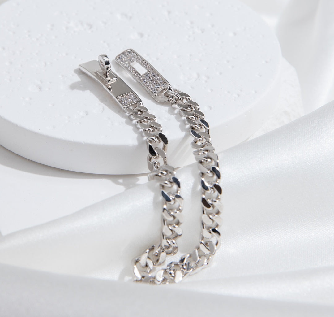 [Kismet Jewels ]KELLY CHAIN SILVER DIAMOND BRACELET