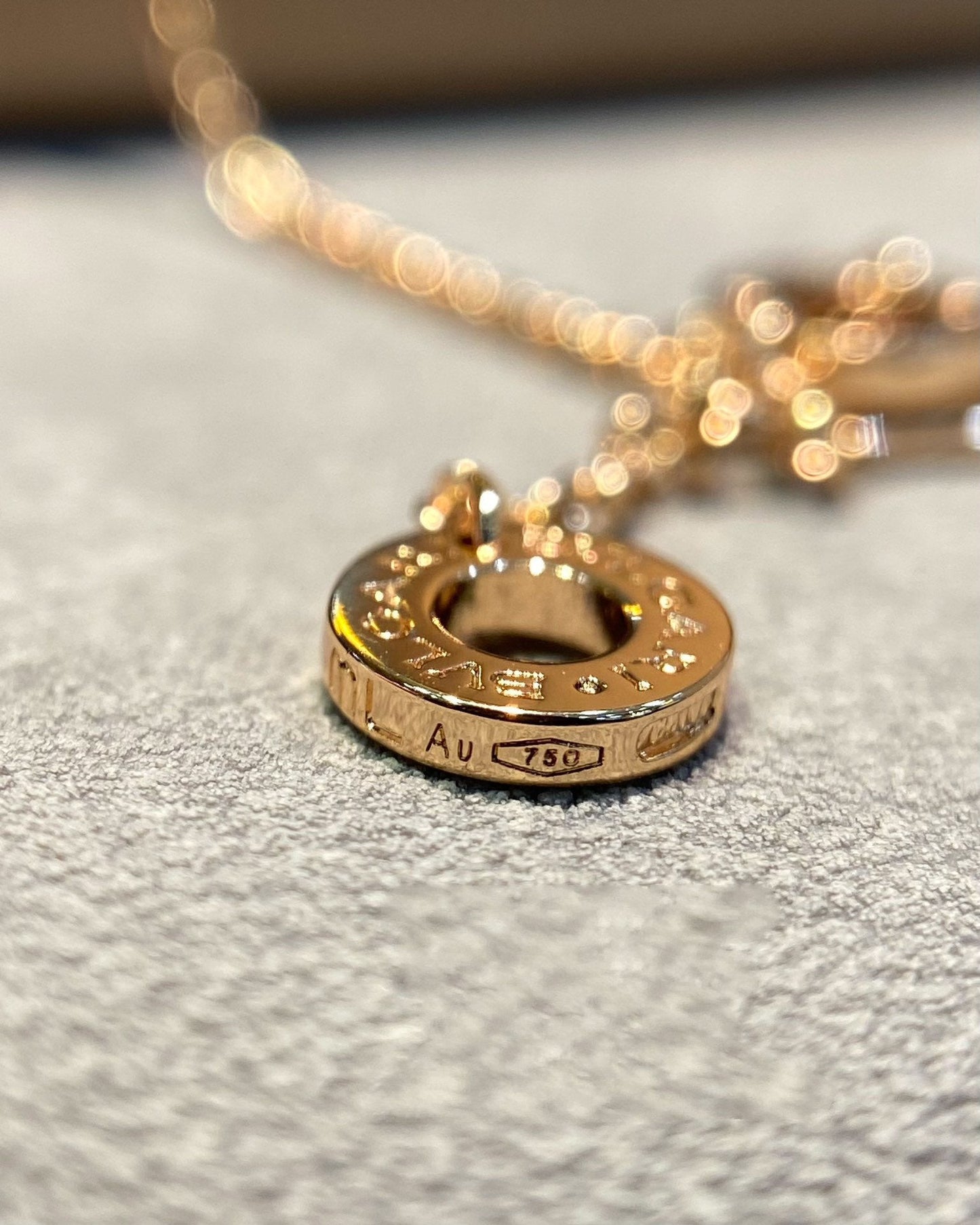 [Kismet Jewels ]DREAM MALACHITE DIAMOND PAVED PINK GOLD NECKLACE