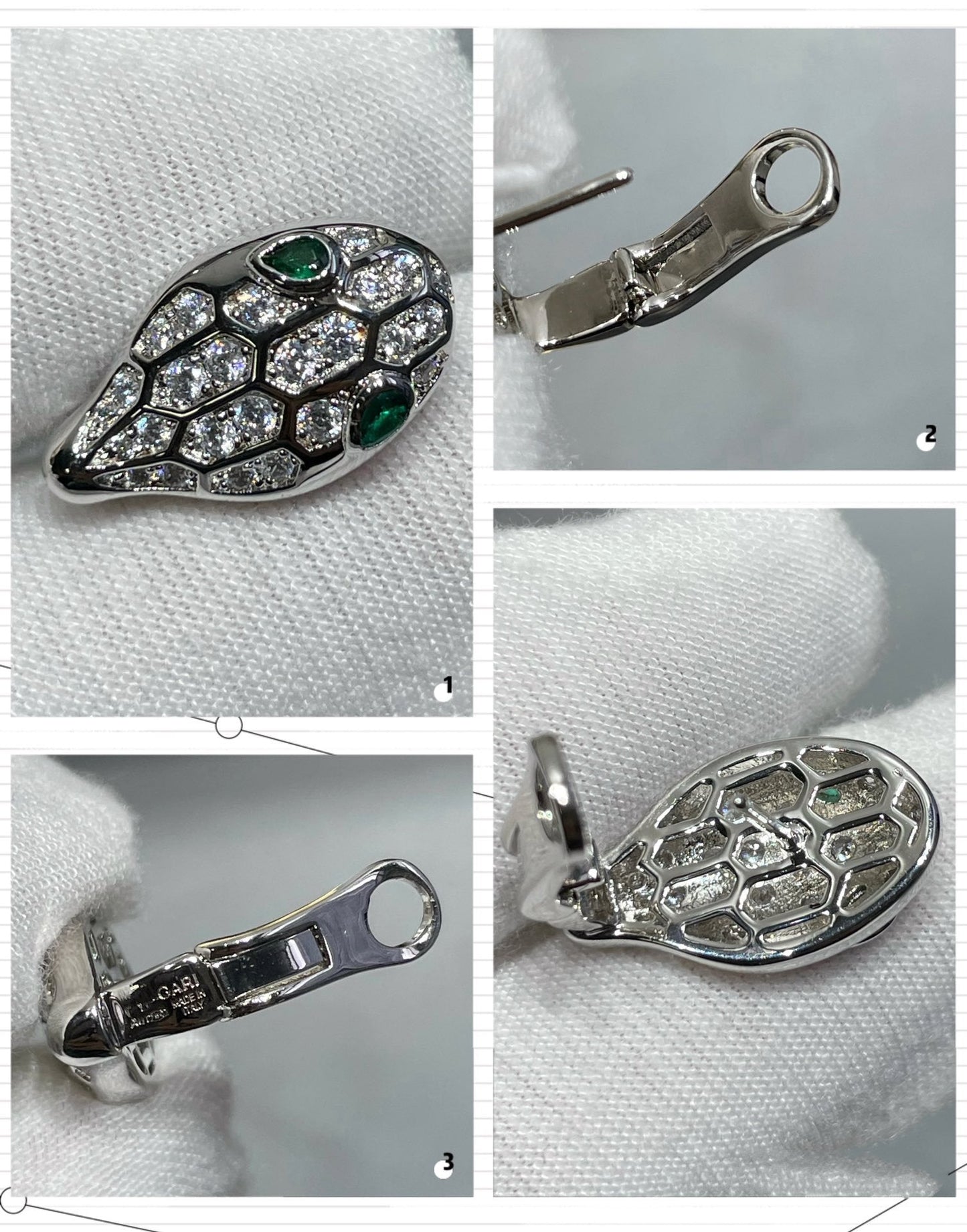 [Kismet Jewels ]SERPENT DIAMOND STUD EARRINGS