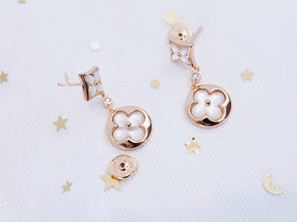 [Kismet Jewels ]STAR AND SUN PINK GOLD MOP DROP EARRINGS
