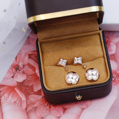 [Kismet Jewels ]STAR AND SUN PINK GOLD MOP DROP EARRINGS