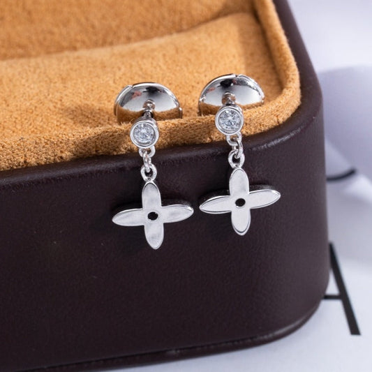 [Kismet Jewels ]VIDYLLE SILVER DIAMOND MINI DROP EARRINGS