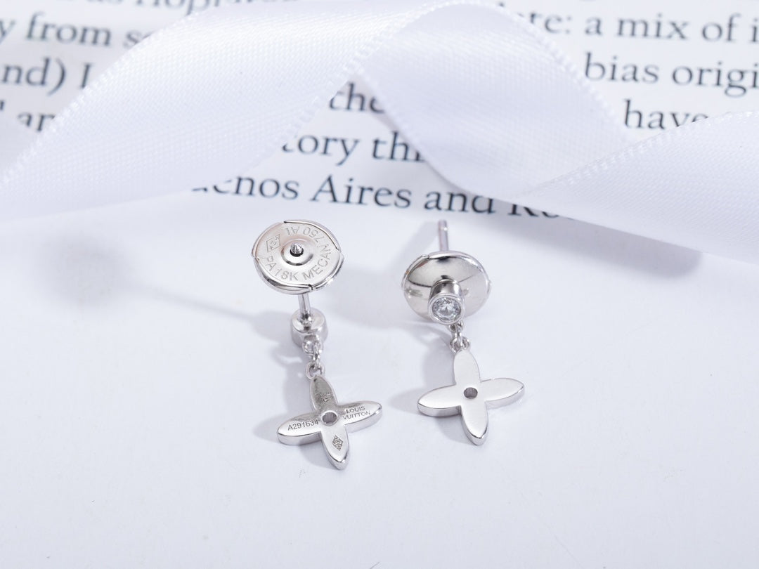 [Kismet Jewels ]VIDYLLE SILVER DIAMOND MINI DROP EARRINGS
