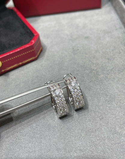[Kismet Jewels ]LOVE 5.5MM DIAMOND PAVED EARRINGS