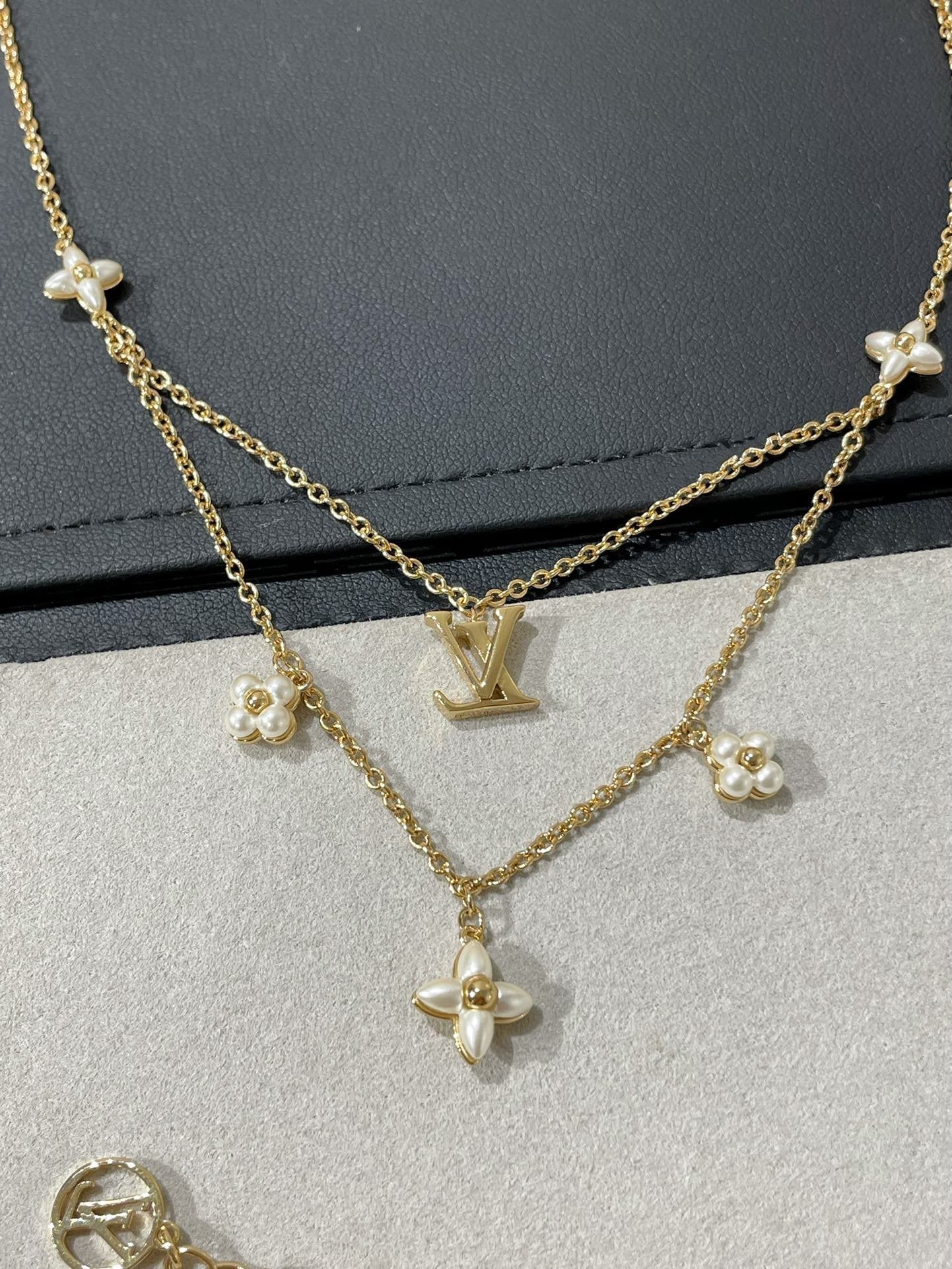 [Kismet Jewels ]FLOWERGRAM GOLD MOP DOUBLE ROW NECKLACE
