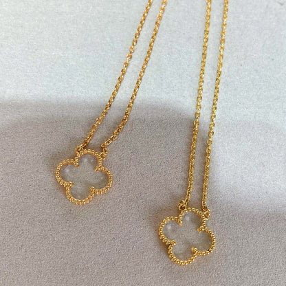 [Kismet Jewels ]CLOVER ROCK CRYSTAL ROSE GOLD NECKLACE