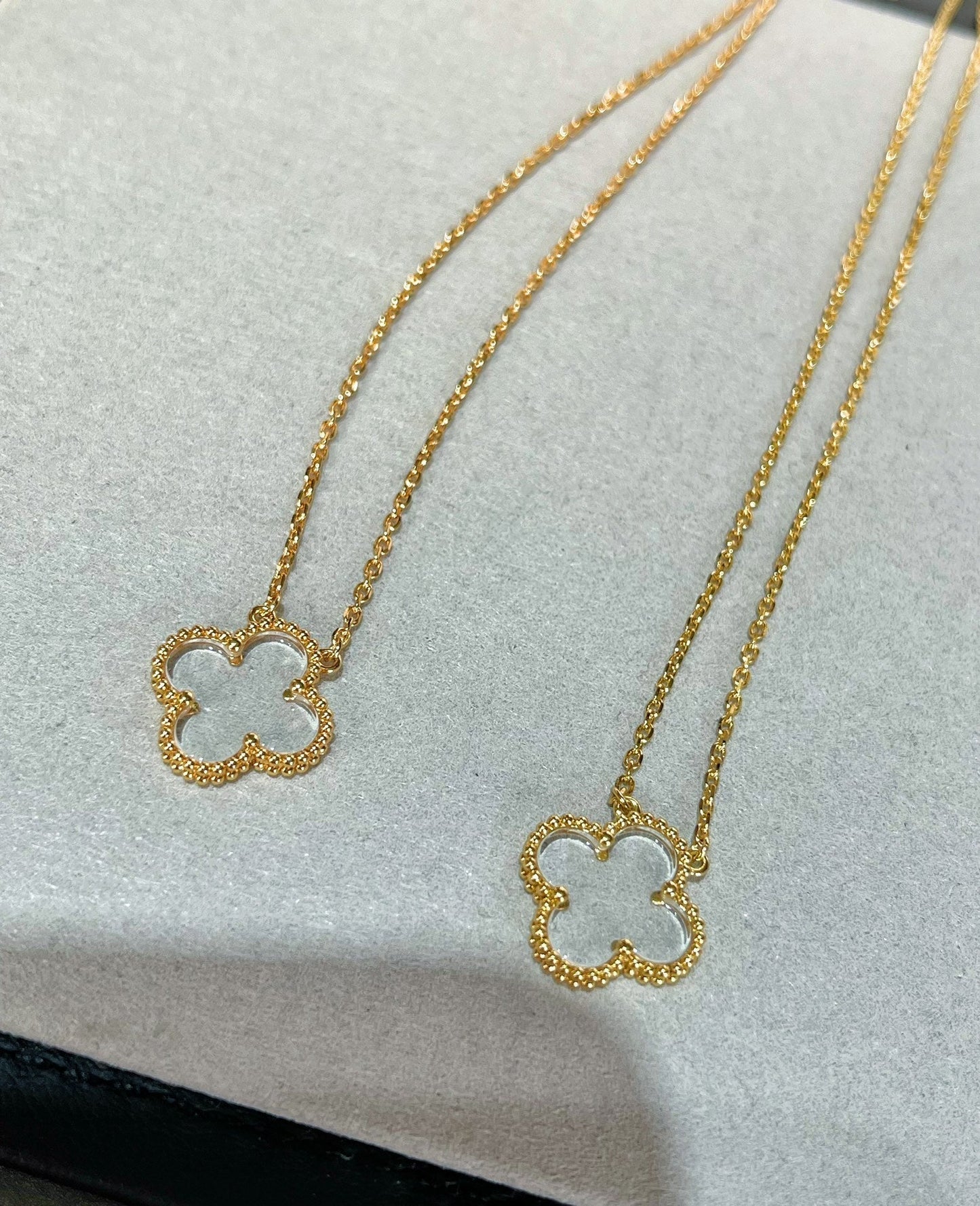 [Kismet Jewels ]CLOVER ROCK CRYSTAL ROSE GOLD NECKLACE