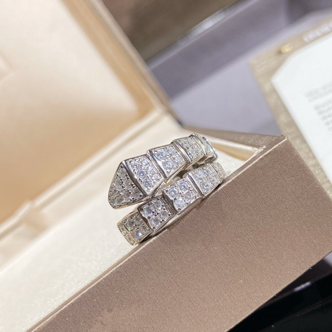 [Kismet Jewels ]SERPENTI RING SILVER DIAMOND PAVED