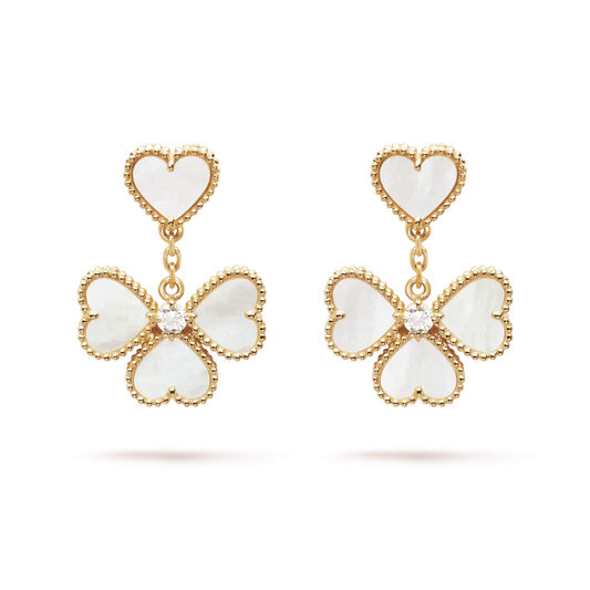 [Kismet Jewels ]CLOVER SWEET WHITE MOP EARRINGS