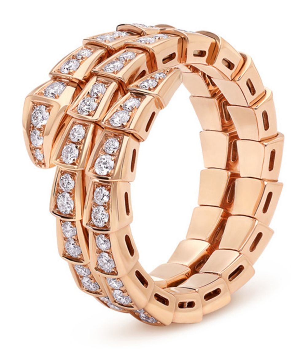 [Kismet Jewels ]SERPENTI RING PINK GOLD DIAMOND DOUBLE ROW
