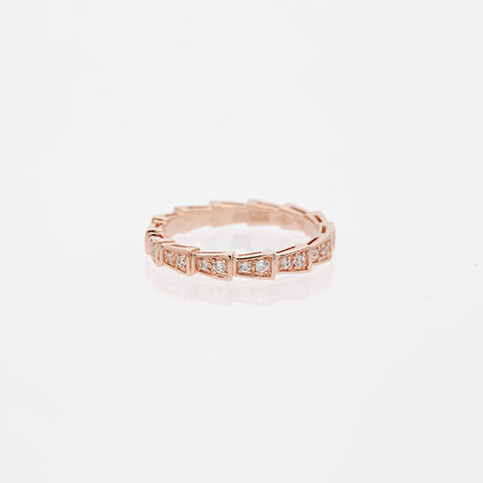 [Kismet Jewels ]SERPENTI RING PINK GOLD DIAMOND PAVED 3MM